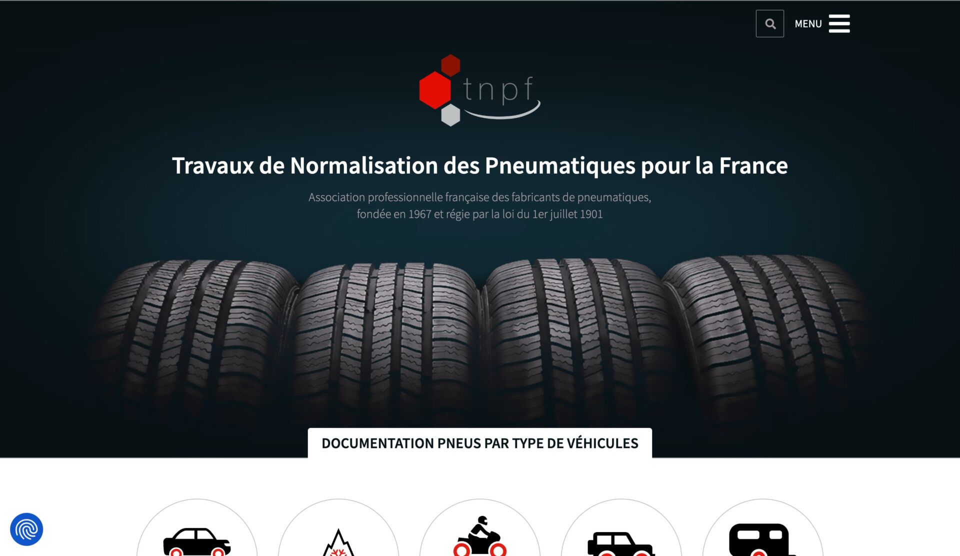 Site de l'association professionnelle française des fabricants de pneumatiques réalisé par sismeo, agence digitale à Paris