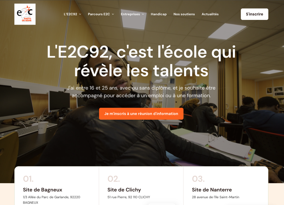 sit de l'ecole de la 2ème chance du 92